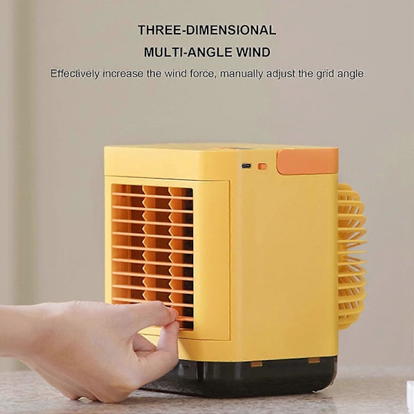 Køleventilator, Luftkøler Ventilator Bærbar Mini Sommer Skrivebord til Kontor til Hjemmet (gul)