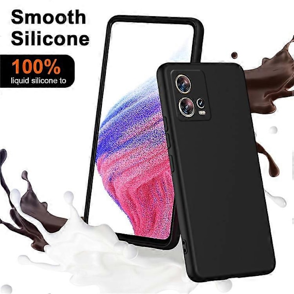 Kompatibelt Skal för Motorola Edge 30 Fusion 5G, 2.2mm Gummerat TPU Telefonskydd Black