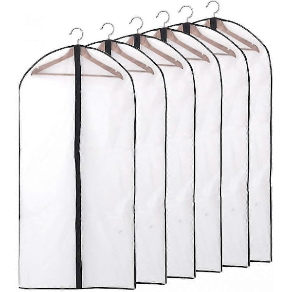 Pakke med 12 Dragtposer til Tøj, Lange, 60 X 120/100 Cm Kant Transparent Dragtpose Tøjposer LUY