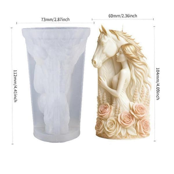 Rose Knight Stearinlys Silikonform DIY Håndlaget Aromaterapi Form Gips V1F5