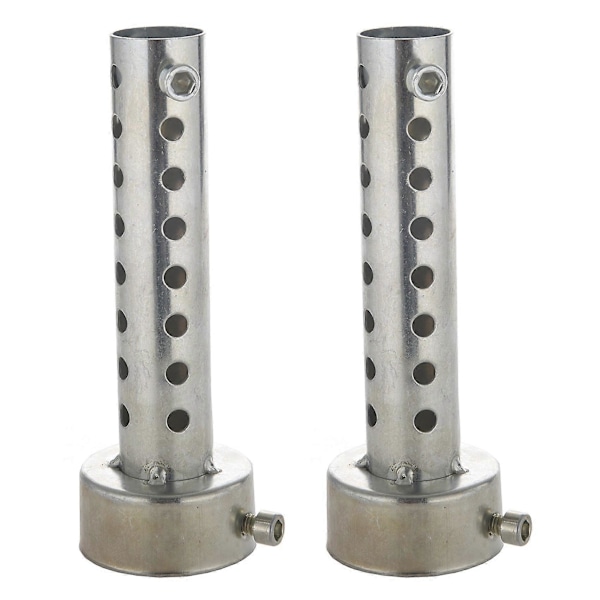 2X Silver Motorcykel Avgasrör Ljuddämpare Insats Baffel DB Killer Ljuddämpare 48mm x 140mm
