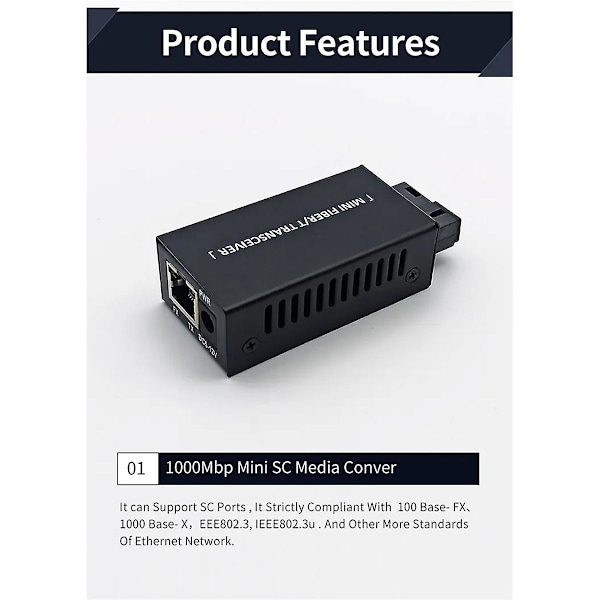 1 Par Gigabit 100/1000M A/B SC Ethernet Fiber Switch Media Converter Rj45 Optisk Transceiver 20KM Fibra Switch