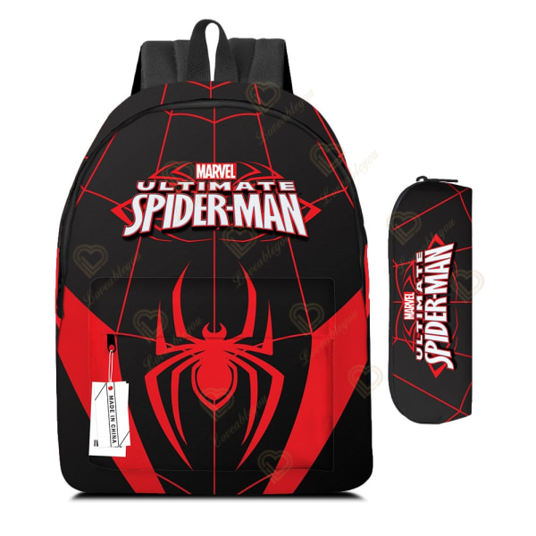 2 stk Spiderman Superhelt Barn Skoleveske Gutter Jenter Gaver Blue One Size