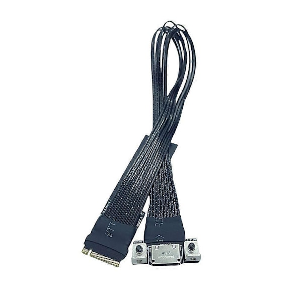 M.2 til Oculink 4i Forlengelseskabel for M.2 Mkey NVME til SFF8611 Adapterkabel PCIe 4.0 X4 Gen4 Sølv
