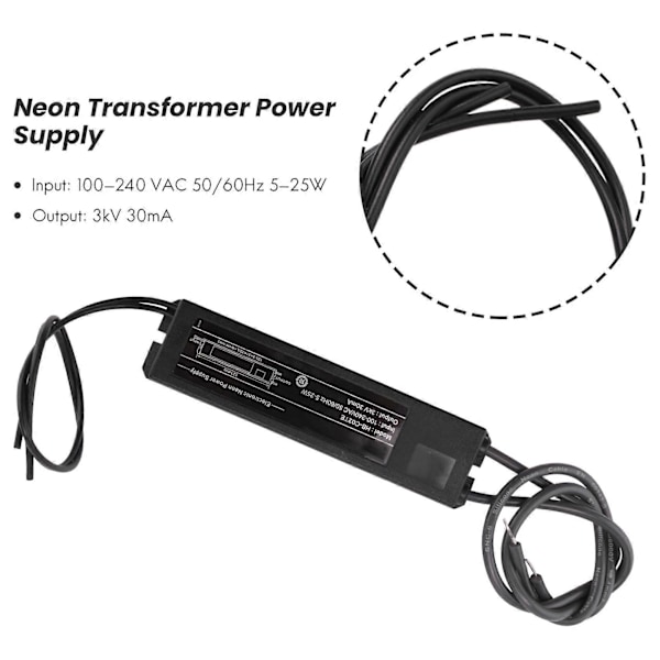 Neon Lys Skilt Elektronisk Transformer Strømforsyning Hb-C02Te 3Kv 30Ma 5-25W Passer til Alle Størrelser Af Gl