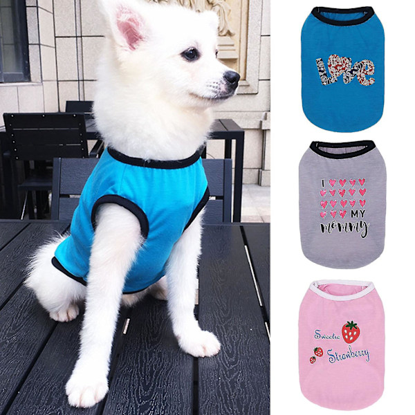 Pet Tops Mode Tryckt Mönster Bomull Valp Väst För Sommar Q