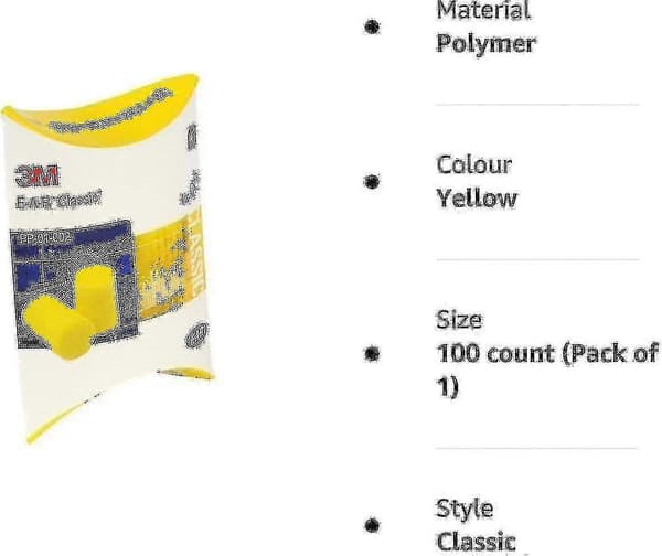 3M Classic Gule Ørepropper 50 Par SNR 28dB Støjreducerende E