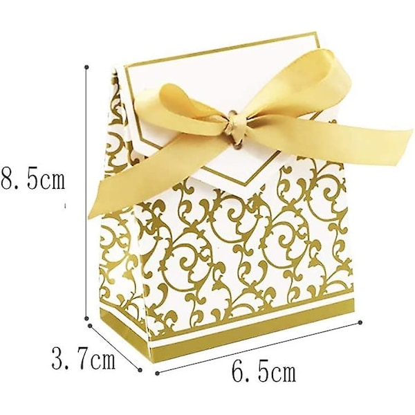 50 X Guld Papir Festæsker Gaveæske Til Gaver, Slik, Konfetti, Gaver Og Smykker Til Bryllup, Fødselsdag, Baby Shower, Hellig, Kommunion, Jul
