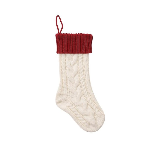 Juldekorationsmaterial, Julgrans Plysch Stickade Strumpor, Strumpor Presentpåse Hänge red and white