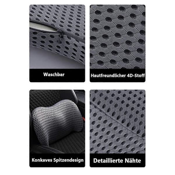 Lendepute, memory foam-lendestøttepute for kontorstol