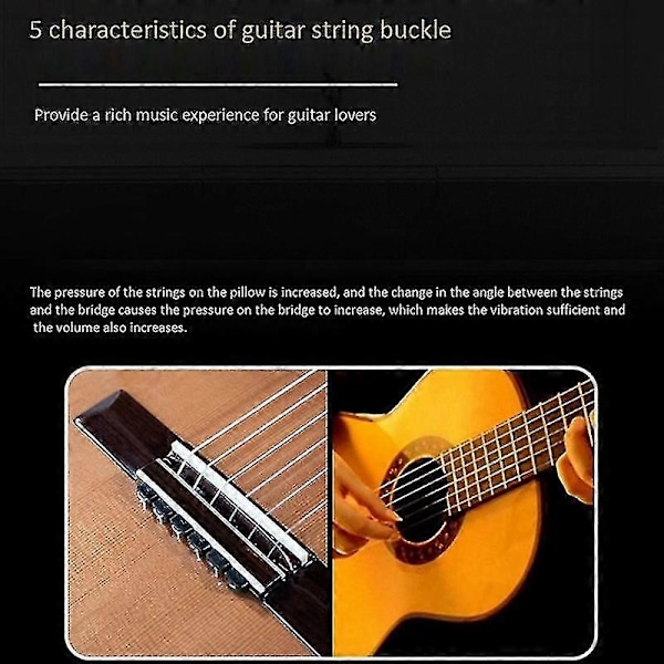 Guitarstreng E Akkordbinding til strengeinstrumenter Akustisk Guitar Dele Tilbehør, sort