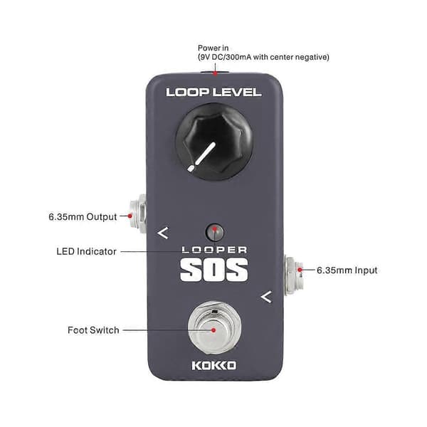 FLP2 Bærbar Gitar Effekt Pedal Looper Effekter 5 Minutter Looping Tid Loop Stasjon, Ekskluderer Strøm