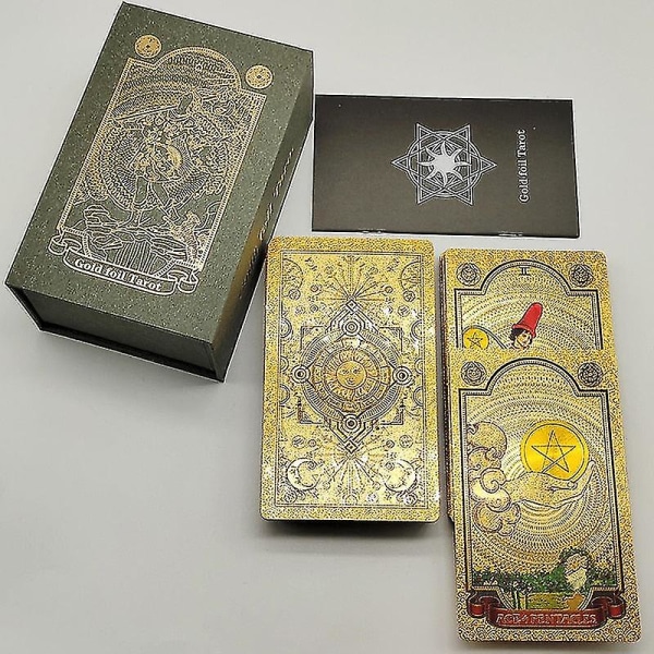 Klassiska guldfolie vattentäta tarotkort med megnet box som specialgåva Luxe silver