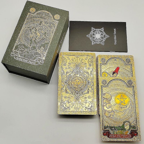 Klassiske gullfolie vanntette tarotkort med magnetboks som spesiell gave Whisper silver