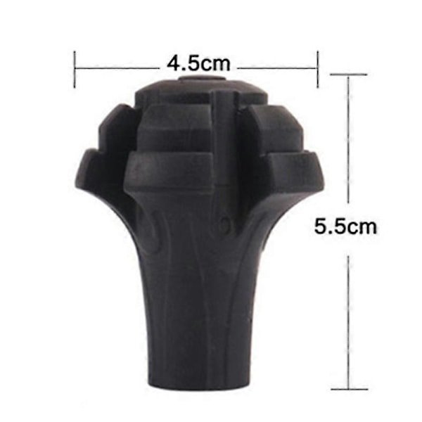 Pakke med 4 svært slitesterke gummi erstatningstupper (erstatningsføtter/bein/tupper/hetter) for vandrestaver - Nordic Walking staver