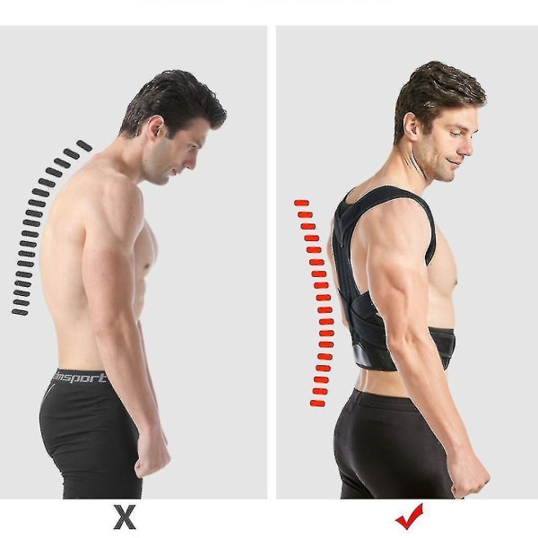 Selkätuen asennonkorjaaja naisille ja miehille - lievittää vyötärön, selkä- ja hartiakipuja parantaa selän asentoa ja tukea ristiselkää XL