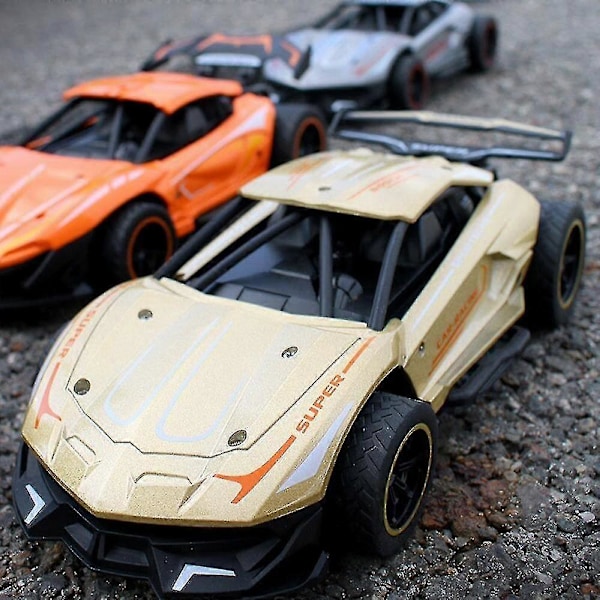 2.4g Rc Metal Drift Racing Bil Leksak Off Road Radio Fjärrkontroll Fordon Elektronisk Remo Hobby Leksaker, guld