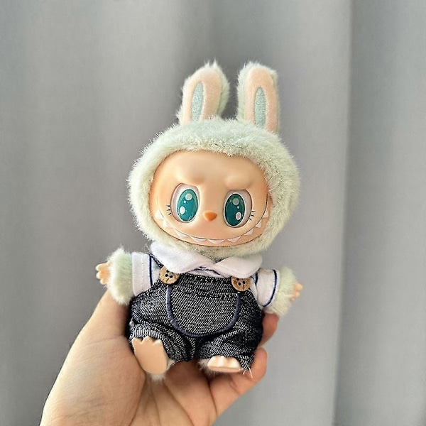 17cm Mini Plyschdockas Kläder Outfit Tillbehör För Korea Kpop Exo Labubu I II Idol Dockor Sittande Party Overaller Kläder Gåva 10