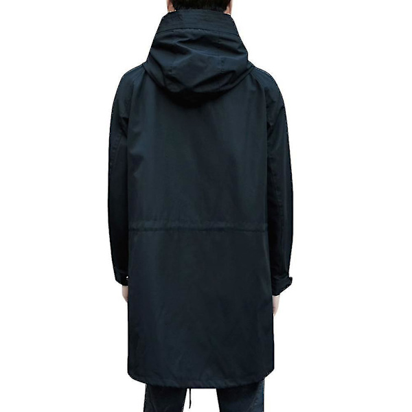 Herre Hætte Solid Farve Trenchcoat Jakke L