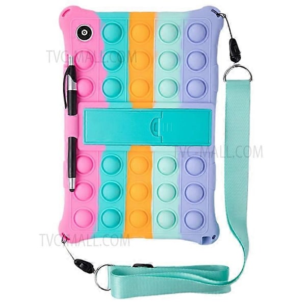 Kompatibel med Galaxy Tab A8 10.5 (2021) Fidget Sensorisk Silikon Boble Angst Stress Reduserende Leker Anti-skli Tekstur Nettbrettdeksel Pink