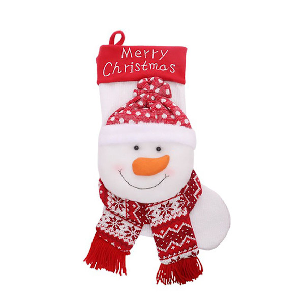 Kreativa Söta Jultomten Snögubbe Älg Julstrumpor Barns Julgodisstrumpor Presentpåse Snowman