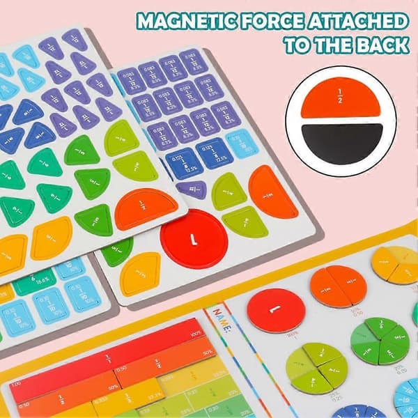 Magnetisk brøkdemonstrationsbog Magnetisk scorepladedemonstrator Zebra
