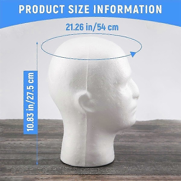 Mannequin for parykk, herre, kosmetologi, stativ, modell, skum, hvit