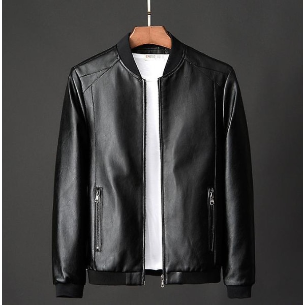 Höst Vinter Läderjacka Kappa Herr Bomber Motorcykel Pu Jacka Plus Storlek 8xl Ledig Vintage Svart Biker Ficka Dragkedja Jackor 4XL