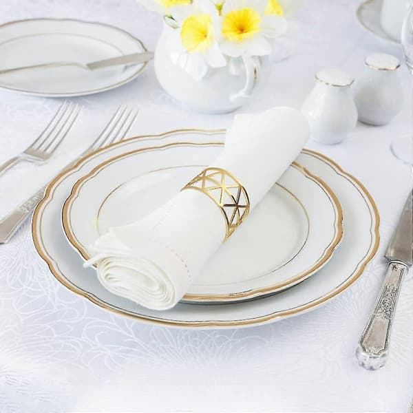 10 stk. hule servietringe Gold