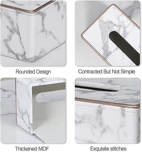 Rektangulär PU Läder Tissue Box Pappers Tissue Dispenser Box Hållare För Toalettbord Present