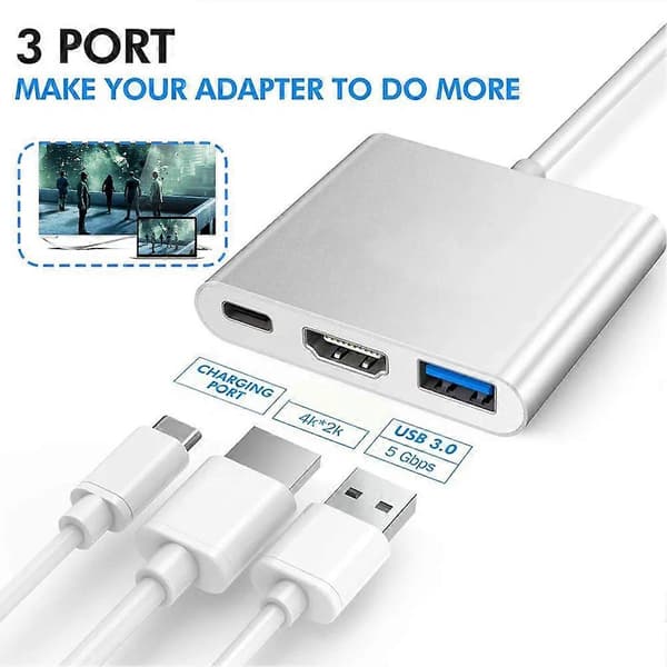 USB-C HUB-adapter Type-C til USB HDMI 4K TV PD-kabel Macbook Pro Samsung