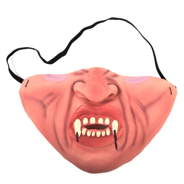 Kreativ Vuxen Clown Latex Cosplay Rekvisita Humoristisk Elastiskt Band Halv Ansikte Party Rolig Halloween Skräckmask style 2