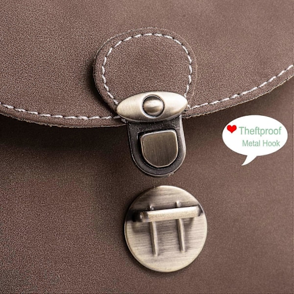 Liten Stöldskyddslås Dam Crossbody Väska, Dam Handväska Dam Crossbody Väska Retro Mobiltelefon Ficka Kaffe