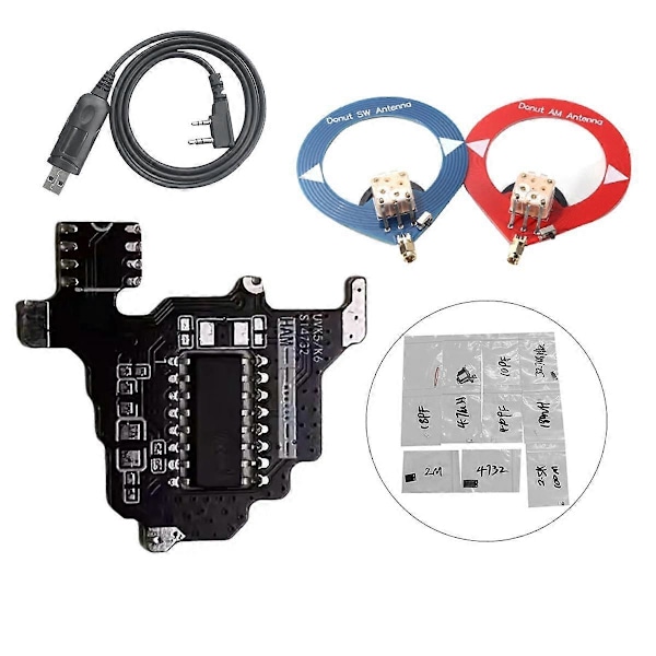 SI4732 Kortvågsradiomodul+Programmeringskabel med 2XAntenn för UVK5/UVK6 med 2M Kapacitetsutökning