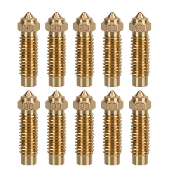 10 st 0,6 mm mässingsmunstycke högtemperatur för Neptune 4Plus/4Max 3D-skrivare, 1,75 mm PLA ABS PETG TPU-kompatibel