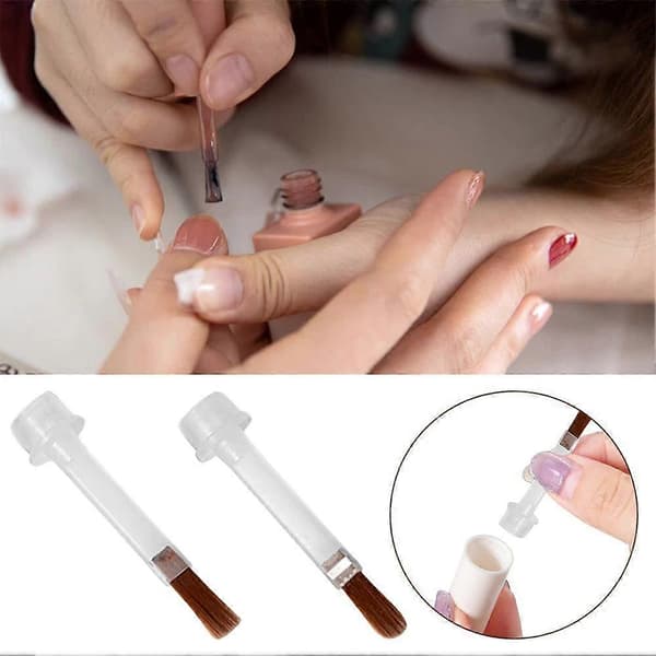 Engangs neglelakbørste til 15 ml neglelakflaske erstatningsbørste brun Brown flat head
