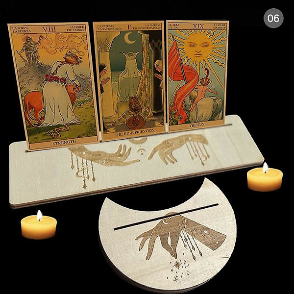 2/4 kpl puinen tarot-korttiteline noitien ennustustyökalujen esittelyteline alttarille N6