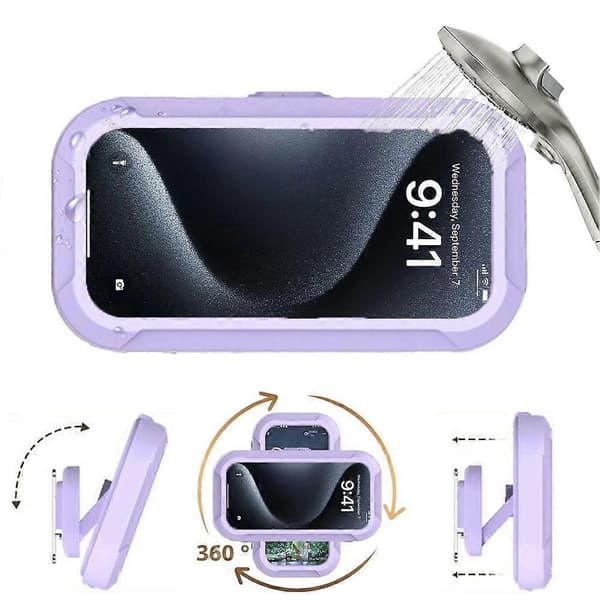 Universal Vattentät Telefonfodral Badrum Dusch Telefon Väggfäste Box L6P8 White