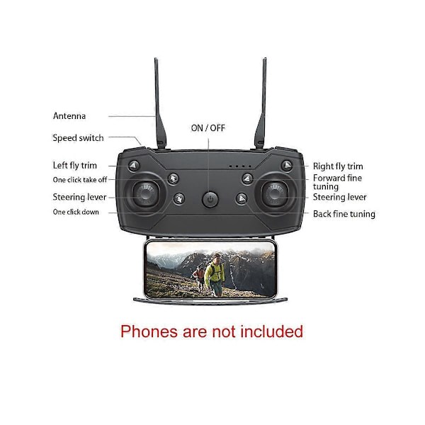 Pro Drone 4K HD -kamera Taitettava drone Korkeuden kiinteä kaukosäädin Pro Wifi Drone Lahjalelut Yksi tuli