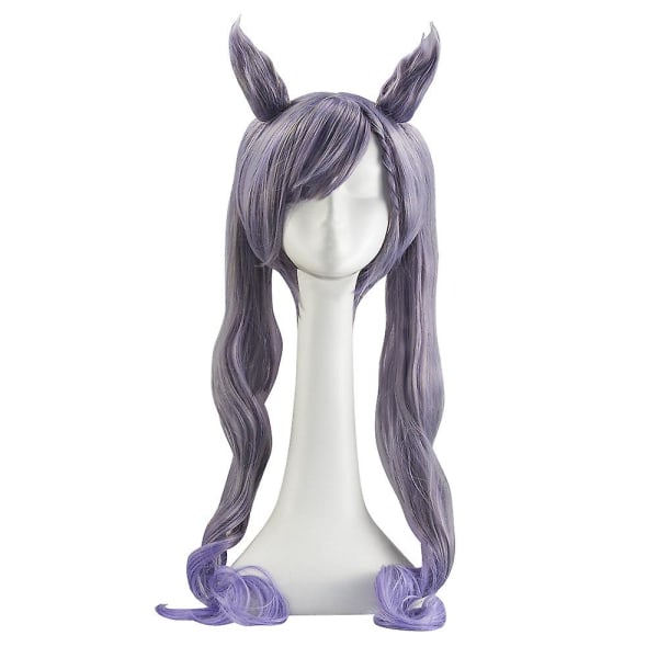 Spil Genshin Impact Keqing Cosplay Kostumer Genshin Ke Qing Impact Halloween Cos Sko Keqing Hestehaler Blandet Lilla Cosplay Paryk only wig XL