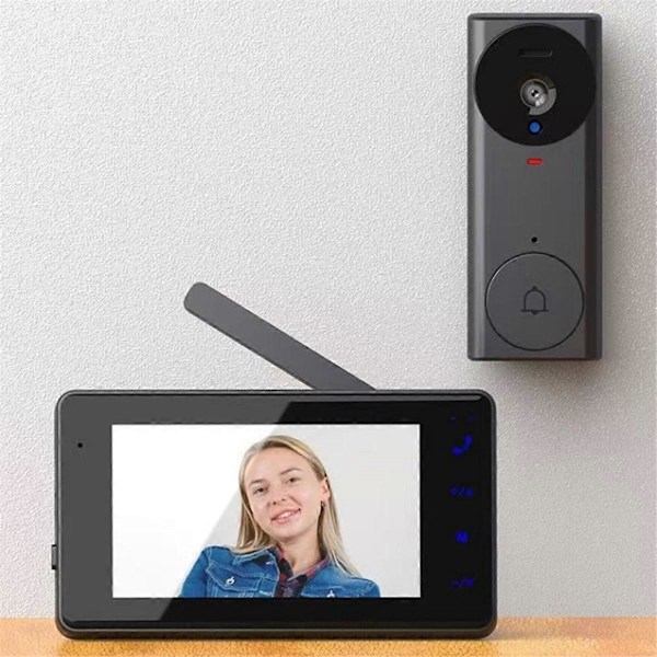 4,3 tums IPS-skärm Trådlös Video Dörrklocka Infraröd Mörkerseende 2,4G Wi-Fi Smart Video Dörrklocka fo