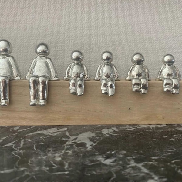 10 år Vi Lagde en Familie Tinnskulptur Figurer-Yvan
