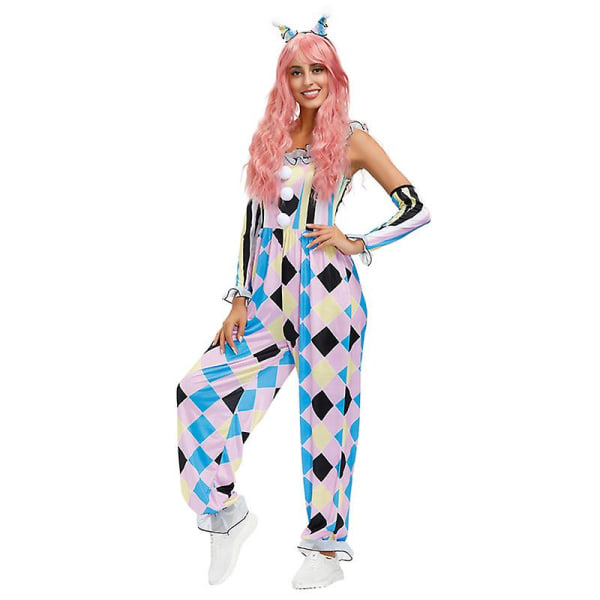 Halloween Voksen Klovn Cosplay Rollespil Kostume Horror Cirkus Klovn Pige Scene Kostume XL