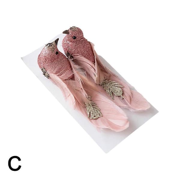 2 stk. simuleret skumfjerfugl, hvid fugledukkegave A 2pcs