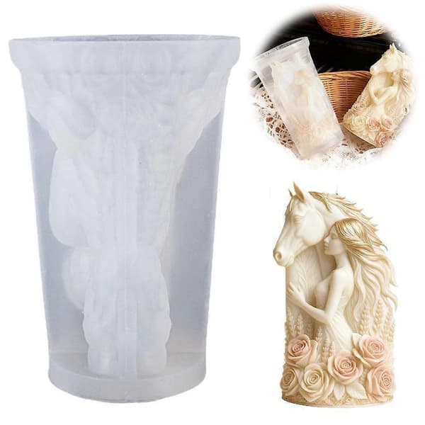 Rose Knight Candle Silikoneform DIY Håndlavet Aromaterapi Form Gips V1F5