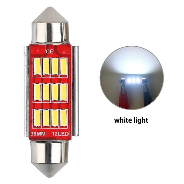 Bil LED dobbel tupp leselys dekoding canbus 36MM 4014 12SMD skiltlys innendørslys