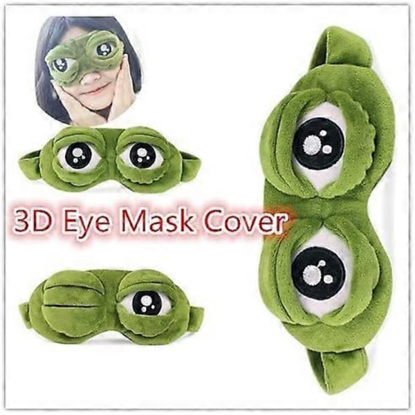 1 st Söt Ledsen 3D Groda Ögonmask Sovmask (Elastiskt band)