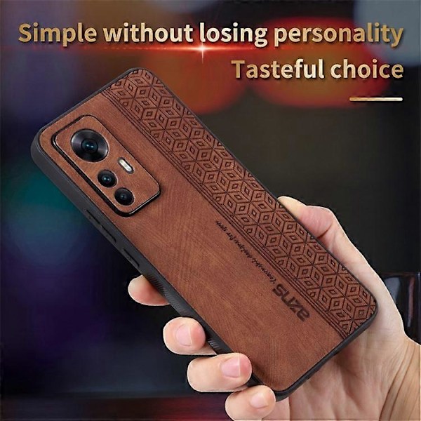 AZNS Kompatibel med Xiaomi 12T 5G / Redmi K50 Ultra 5G Anti-ripe Mobiltelefon Deksel Skall Imprimert Mønster PU Lær+TPU Telefon Brown