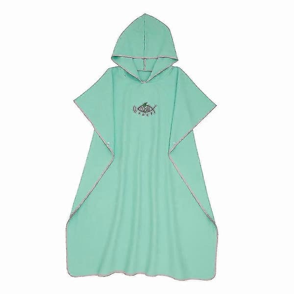 Evago badehåndklæde poncho badehætte hurtigtørrende badekåbe svømmehåndklæde green