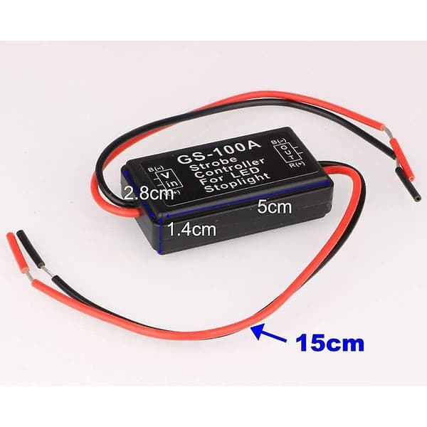 2 stk. LED Flash Strobe Controller Bremselys Blinklys Bremselys Strobe Modul For Motorsykler Biler Lastebiler (Kun For LED)